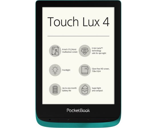 ФотоPocketbook 627 Touch Lux 4 Emerald Green (PB627-H-CIS) + ЧЕХОЛ від магазину Manzana.ua