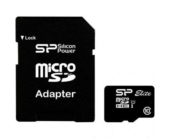 ФотоSilicon Power 128 GB microSDXC UHS-I Elite + SD adapter SP128GBSTXBU1V10-SP від магазину Manzana.ua