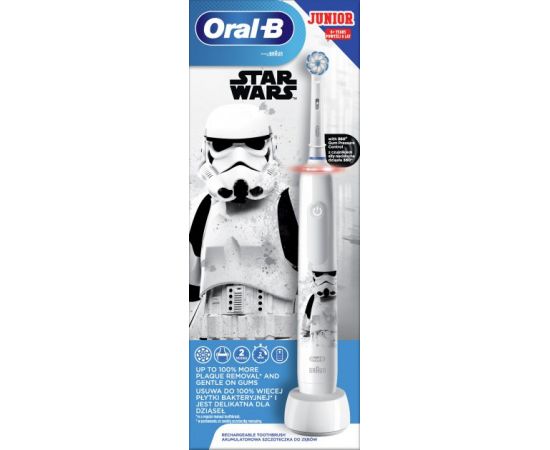 Фото ORAL_B Електрична зубна щітка Junior (6+років) D505.513.2K StarWars типу 3772, изображение 3 от магазина Manzana