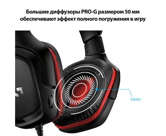 ФотоLogitech Wired Gaming Headset G332 Black (981-000757), зображення 3 від магазину Manzana.ua
