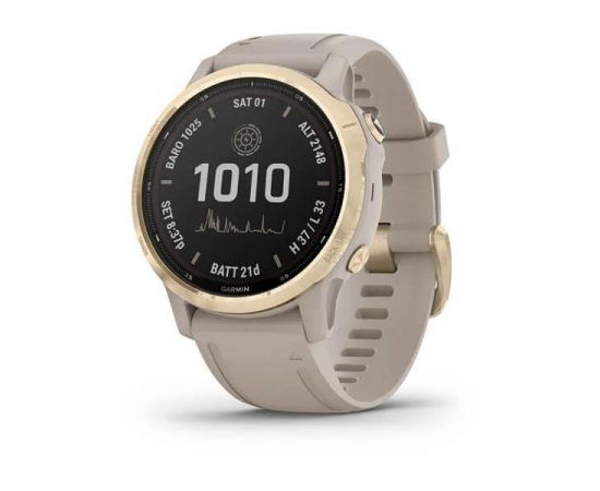 ФотоGarmin Fenix 6S Pro Solar Edition Light gold with light sand band (010-02409-11/10) від магазину Manzana.ua