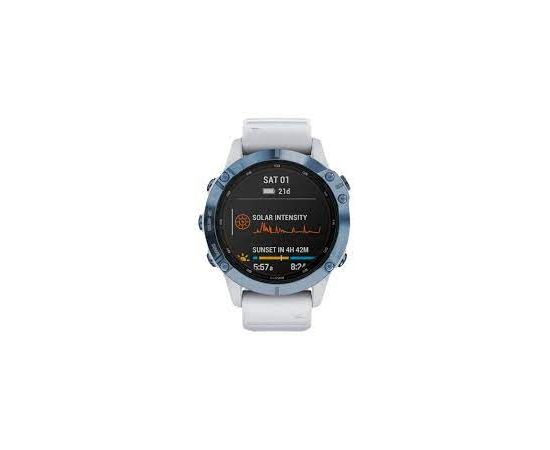 Garmin Fenix 6 Pro Solar Edition Mineral Blue with Whitestone Band (010-02410-19/18), зображення 2 ФотоGarmin Fenix 6 Pro Solar Edition Mineral Blue with Whitestone Band (010-02410-19/18), зображення 2 від магазину Manzana.ua