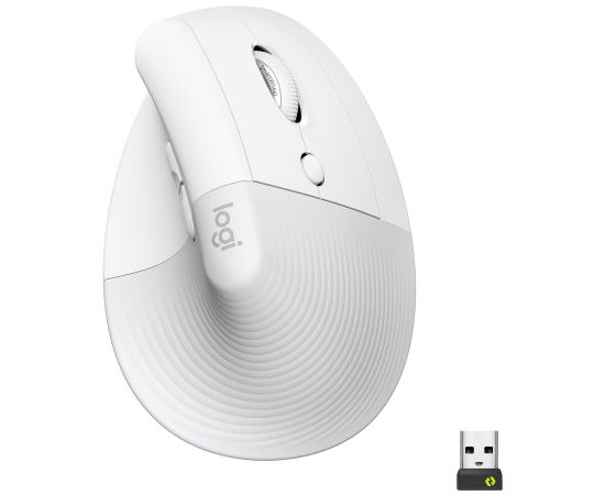 ФотоLogitech Lift for Mac Vertical Ergonomic Mouse Off White (910-006477), зображення 3 від магазину Manzana.ua