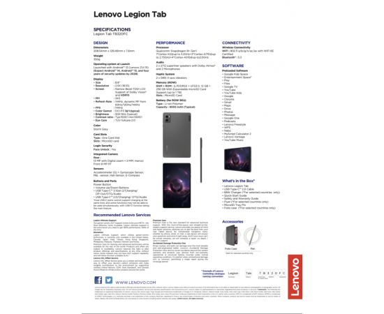 ФотоLenovo Y700 Legion 2023 12/256GB Wi-Fi Storm Grey (ZACW0006CN), зображення 3 від магазину Manzana.ua