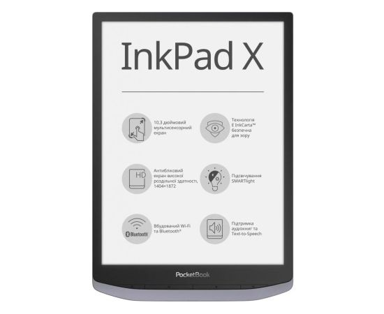 ФотоPocketBook 1040 InkPad X Metallic grey (PB1040-J-CIS) від магазину Manzana.ua